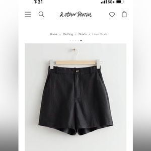 & Other Stories Linen Shorts, NWT